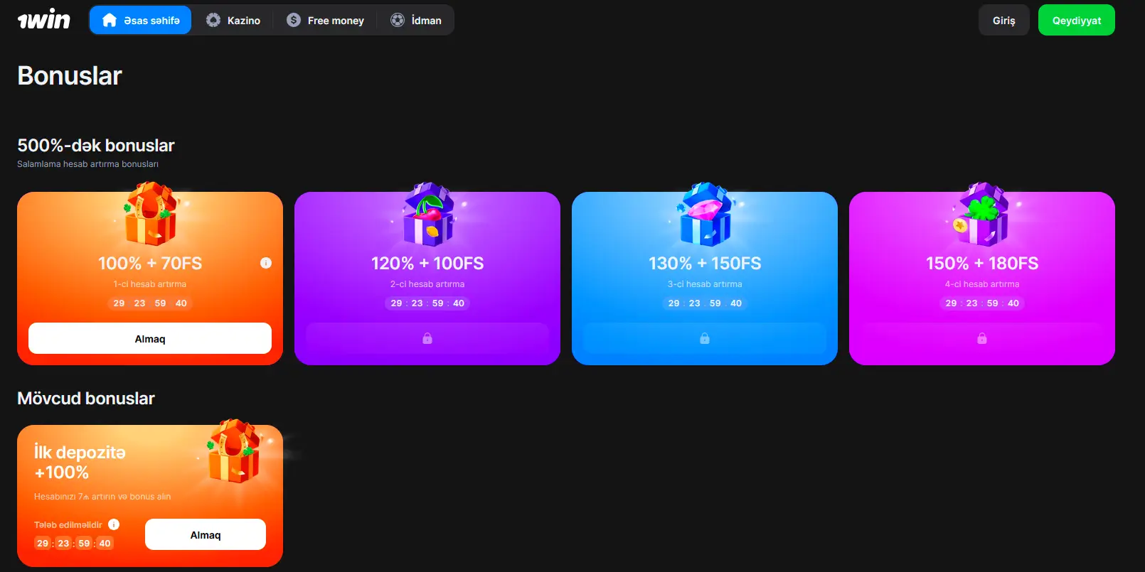 1win AZ Kazino Oyunları